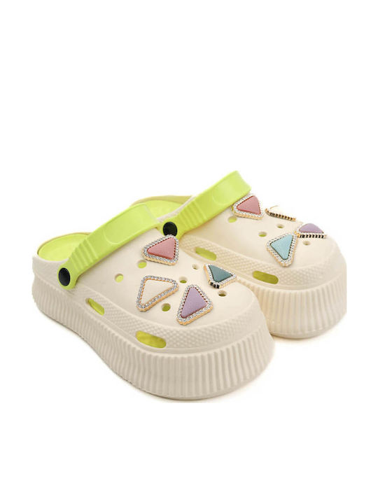 Beige Clogs Geometrisch Chic
