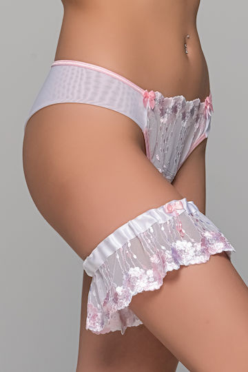 Milena by Paris Strumpfbänder mit Spitze Weiße
