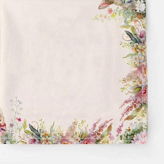 Tischserviette 45x45cm Pastell Set 4 Stück Aus Baumwolle Club Baumwolle Vinca Hasen Pastellblumen