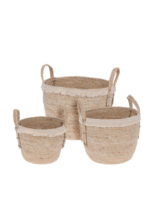Koopman Комплект декоративни кошници Beige 3бр