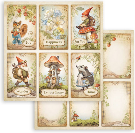 Скрапбукинг хартии 10 бр. 30.5×30.5 см Stamperia Hidden Grove