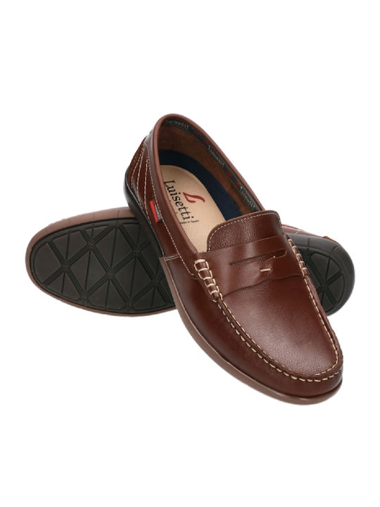 Δερμάτινα Ανδρικά Loafers σε Καφέ Χρώμα