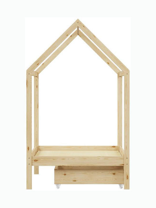 Kinderbett Einzeln mit Stauraum Beige für Matratze 90x190cm
