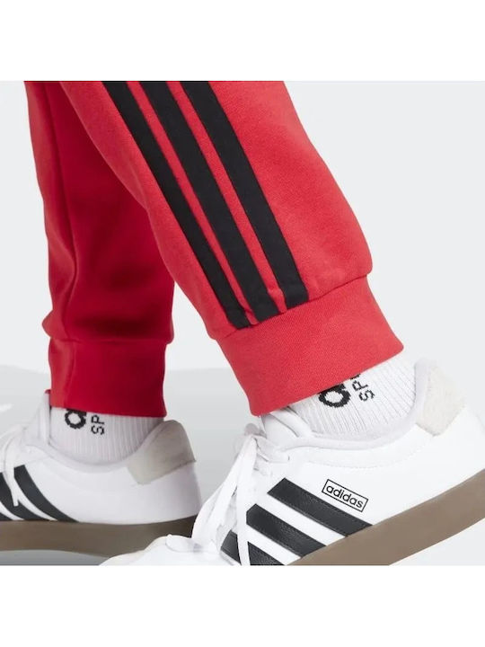 Essentials 3-Stripes Pantaloni de trening cu Elastic Red