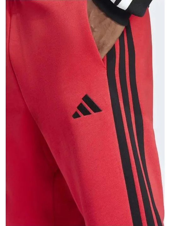 Essentials 3-Stripes Pantaloni de trening cu Elastic Red