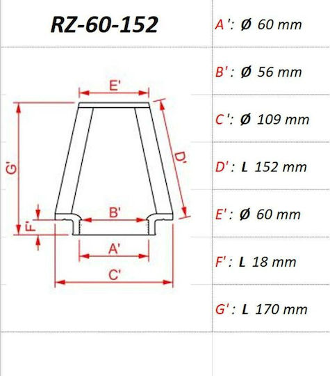 Dna Rz Series 60mm Inlet 170mm Length Air Filter Diameter Intake 60mm Airflow 4.900ltr/min Vehicles Up To 200hp Dna Filters Rz-60-152