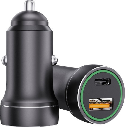 Jellico Jellico Auto-Ladegerät 20W Schnellladen mit Anschlüssen: 1xUSB-A 1xType-C inklusive Lightning Kabel Schwarz