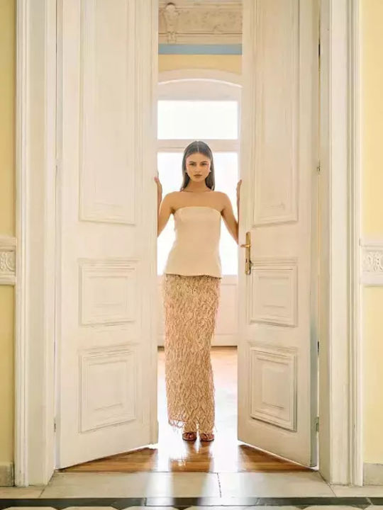 Maxi Φούστα Μπεζ