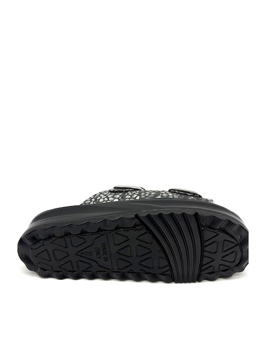 Flache Sandalen für Damen Anatomisch in Schwarz Farbe