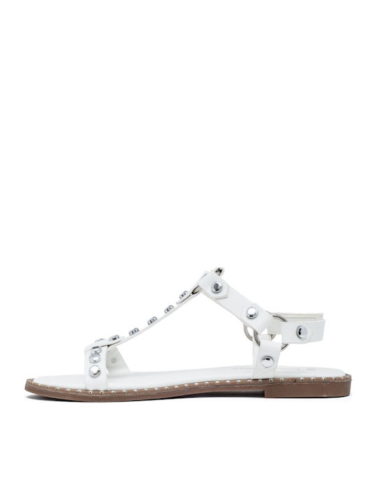 Flache Sandalen für Damen in Weiß Farbe