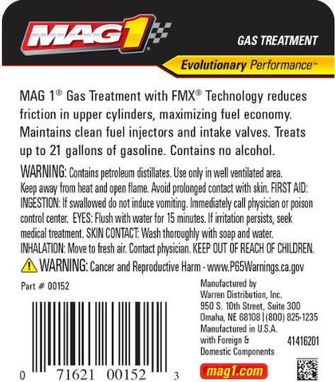 MAG1 Gas Treatment Πρόσθετο Βελτιωτικό Καυσίμου Αυτοκινήτου 354ml 00152
