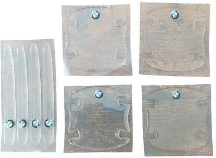 Protections for Car Doors 8.5cm x 8.5cm 8pcs Transparent