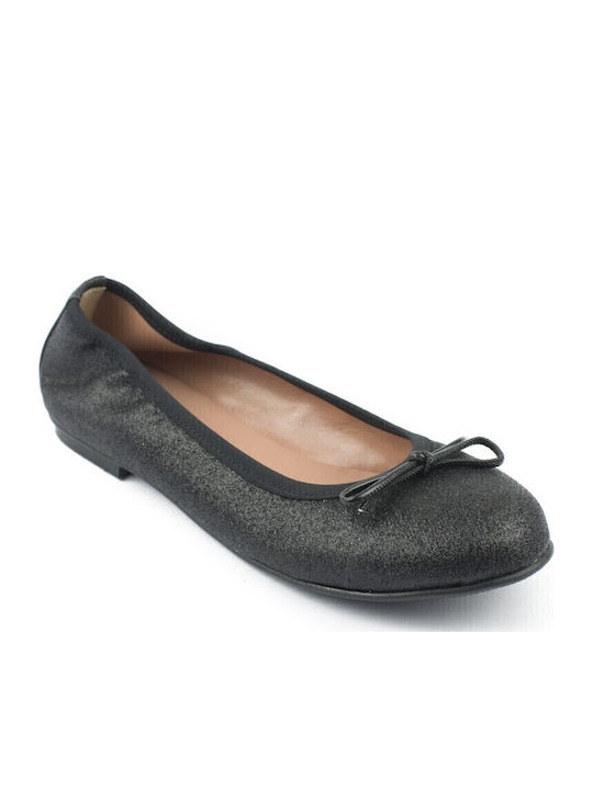Kids Ballerinas with Hoop & Loop Closure Black