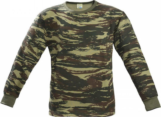 Army Race Long Sleeve Greek Camouflage Sweatshirt Khaki