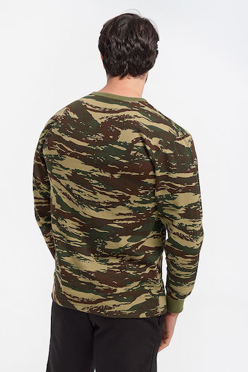 Army Race Long Sleeve Greek Camouflage Sweatshirt Khaki