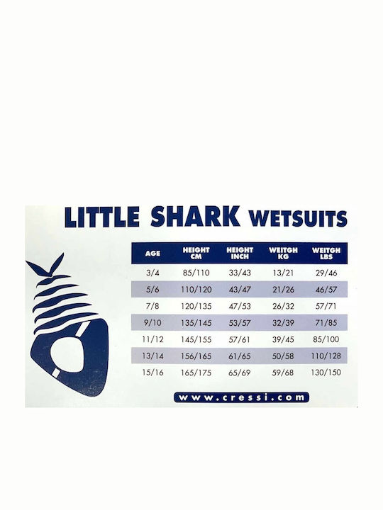 CressiSub Little Shark Kids Monoshorts Wetsuit with Zip Black/Lime 2mm