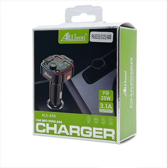 Allison FM Transmitter Αυτοκινήτου mit Bluetooth / USB