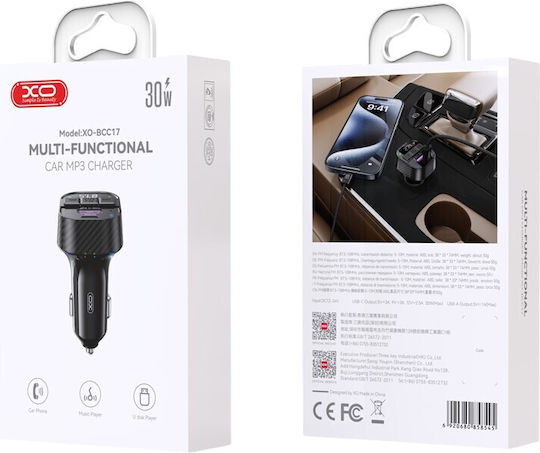 XO FM Transmitter Αυτοκινήτου BCC17 με Bluetooth