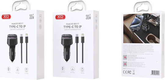 XO FM Transmitter Αυτοκινήτου BCC17 με Bluetooth / Type-C