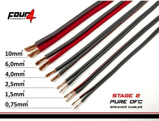 Four Connect Stage2 Speaker Cable Set Car Audio Cables 2x2.5mm2 4-800236