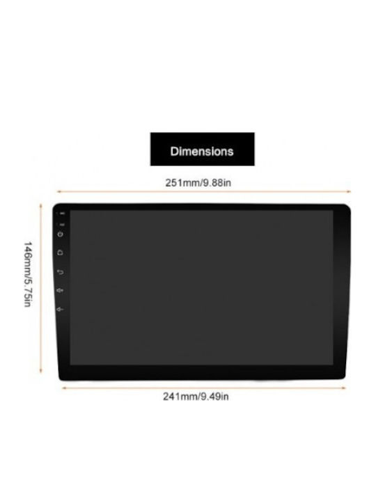 Ηχοσύστημα Αυτοκινήτου 2DIN (Bluetooth/USB/WiFi/GPS/Apple-Carplay/Android-Auto) με Οθόνη Αφής 10.1"