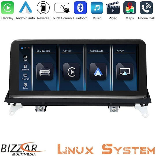 Bizzar Car Audio System for BMW X5 / X6 2007-2010 Bluetooth USB AUX Wi-Fi GPS Apple CarPlay Android Auto with 10.25 Inch Touch Screen