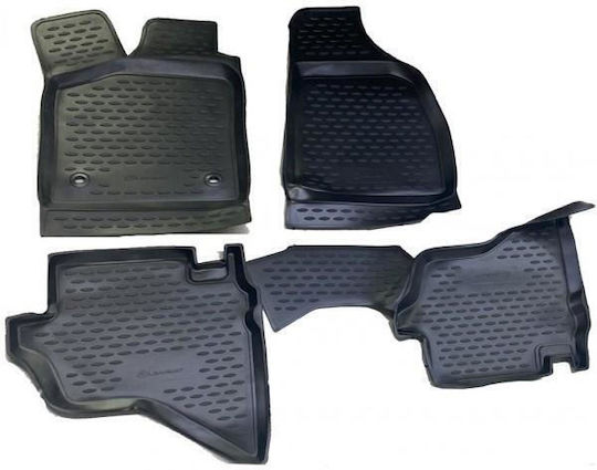 Novline Set of Front and Rear Mats 4pcs Tray Type for Ford Ranger 2007-2011 Black