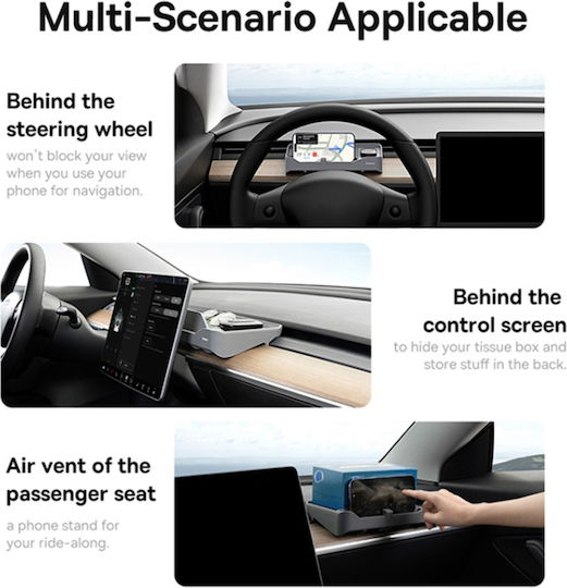Baseus Car Organizer T-space C20251301811-00 Etc Card Reader Phone Holder Grey