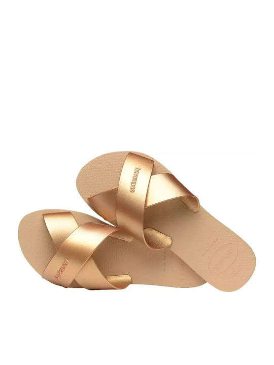 Slides Aqua Metallic În Culoare Aurie