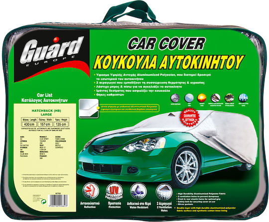 Guard Κουκούλα Αυτοκινήτου 430x157x135cm Αδιάβροχη Large για Hatchback