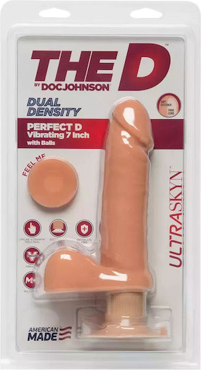 Doc Johnson The D Perfect D Vibrating Ρεαλιστικός Δονητής 18cm Vanilla