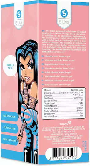 Blaues Herz, um 10-Funktions-Silikon-Bullet-Vibrator zu erhalten