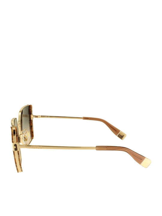 Furla Women's Sunglasses with Gold Metal Frame and Multicolour Gradient Lens SFU819 300Y