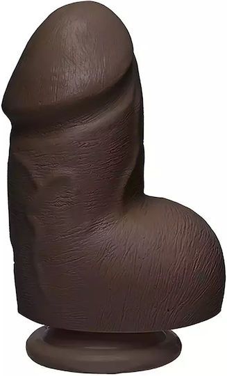 Doc Johnson Dual Density Dildo Fat D with Testicles Realistisches Dildo mit Hoden Chocolate 15.3cm