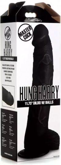 Master Cock Hung Harry Ρεαλιστικό Dildo με Όρχεις και Βεντούζα Μαύρο 76cm