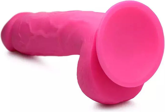 XR Dildo με Όρχεις και Βεντούζα Ροζ 21cm