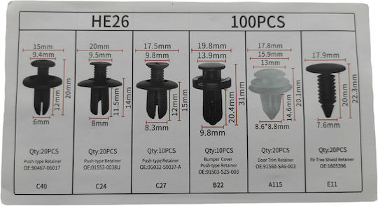 CarMotion Car Plastic Clips 100pcs