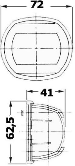 Osculati Boat Light Without Pole Side Oval Inox Green for Boats Up to 12m 14.239