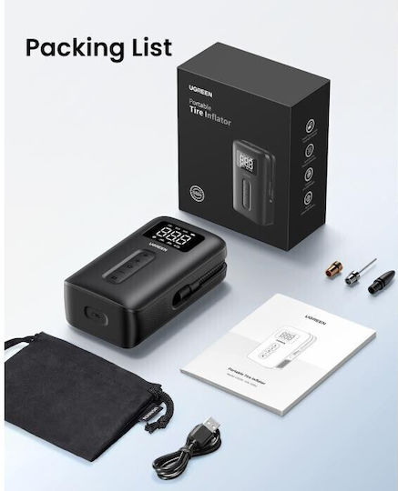 Ugreen Car Tire Pump 150PSI Rechargeable 12V