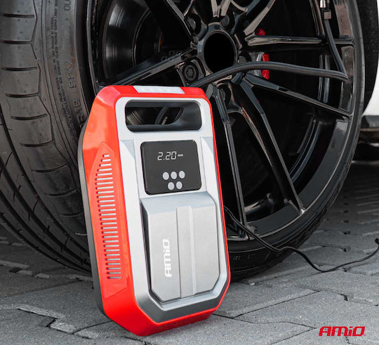AMiO Τρόμπα Αυτοκινήτου 140PSI με Καλώδιο Αναπτήρα 12V