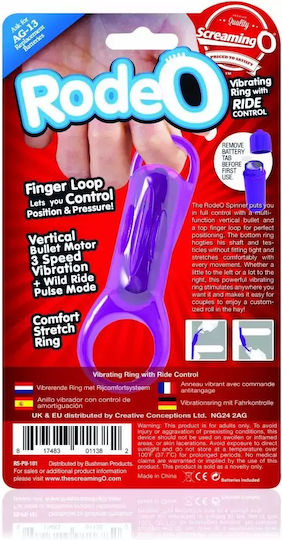 Screaming O Rodeo Spinner Cockring 9cm Purple