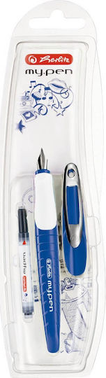 Herlitz Replacement Nib Medium Blue made of Plastic with Red Ink and with 1 Replacement Nibs