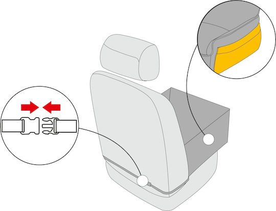Doggy Dolly Seat Car for Dog Black