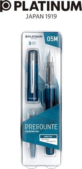 Platinum Prefounte Writing Pen Medium 0.8mm Blue made of Plastic with Red Ink