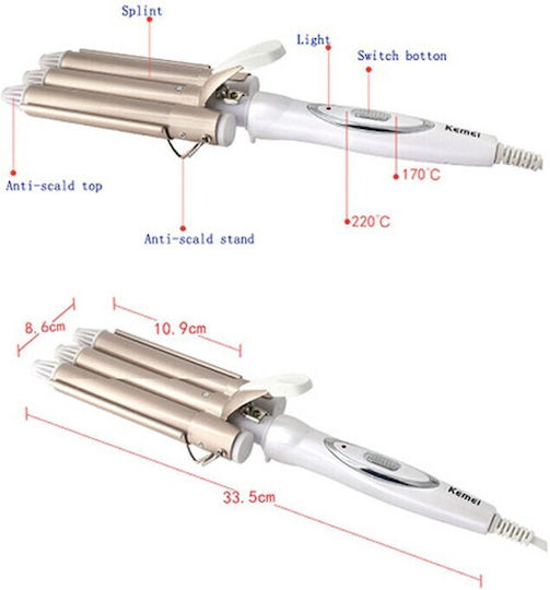 Kemei Ψαλίδι Μαλλιών για Κυματιστά Μαλλιά 22mm 45W KM-1010