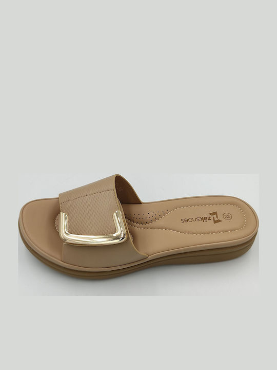 Women's Flat Sandals Anatomic in Beige Color