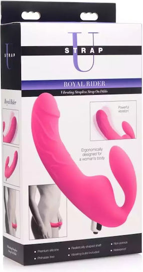 XR Strap U Royal Rider Strap On Vibrator με Διπλό Dildo 20cm και Δόνηση σε Μωβ Χρώμα