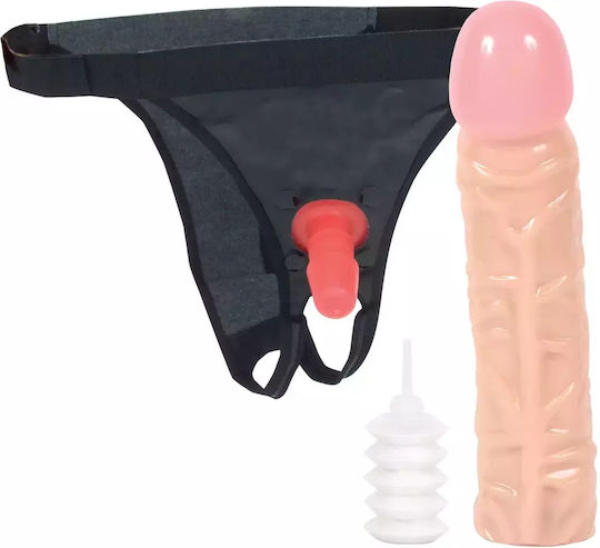 Vac U Lock Harness με Dildo 20cm στο χρώμα του δέρματος