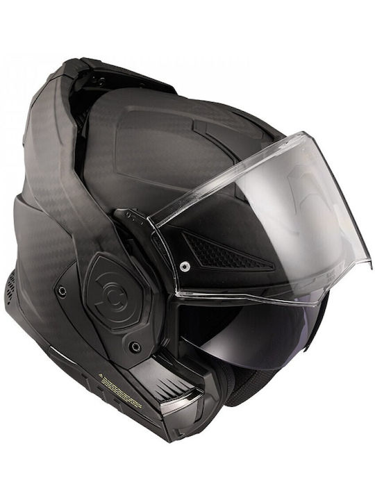 LS2 FF901 Advant X Carbon Solid Matt Каска Мотор Флип Ъп ECE 22.06 1550гр с Pinlock и Sunvisor
