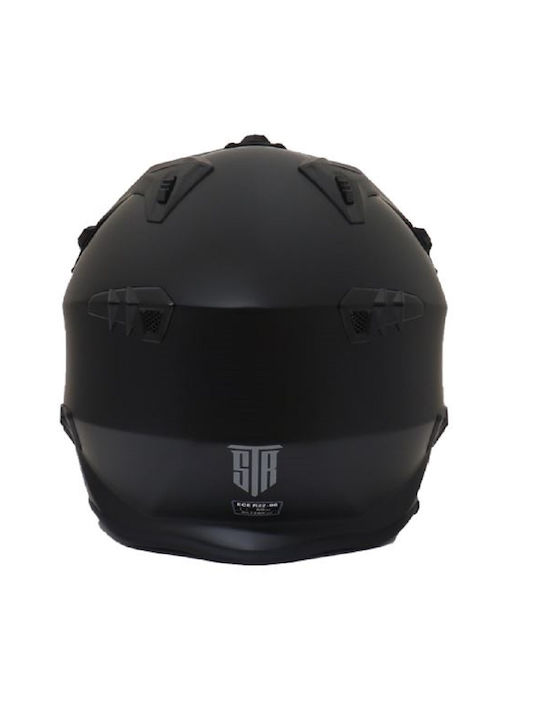 STR Eagle Black Matt Motorradhelm Modular ECE 22.06 mit Sonnenblende